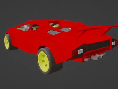Low poly Italian sports car Low-poly 3D model