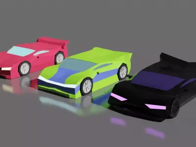 Low-poly sports cars Low-poly 3D model