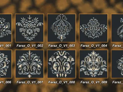 205 Ornament Brush Alphas 3D model vol 1  3D model