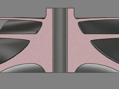 Turbocharger Impeller 100mm 3D Print  3D print model