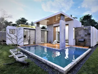 3D casa de campo minimalist 3D model