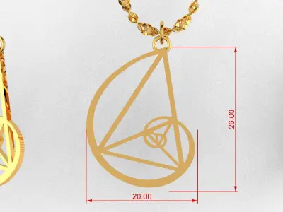 Fibonacci Necklace or earrings 3D print model