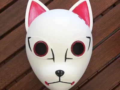 Cat Face Mask Anime Cosplay Kitsune Mask 3D Model STL 3D print model