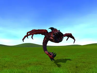 Flying worm Low-poly 3D model