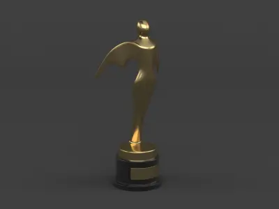 Gold Trophy Cups 3D model 20