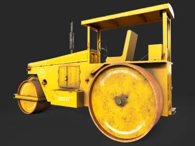 Indian Road Roller V2 Low-poly 3D model