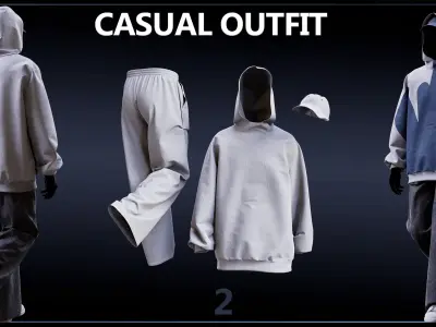 5 Casual Outfit Set For Men 3D print model