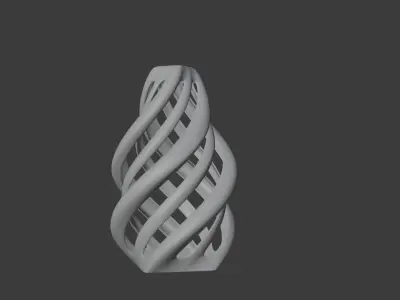 Golden Spiral Vase High-Quality 3D Model Low-poly 3D model