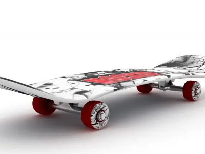  Classic Skateboard black label Mockup 3D model