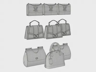 Bags Wardrobe Set BLENDER 3D Model Cycles 3D model