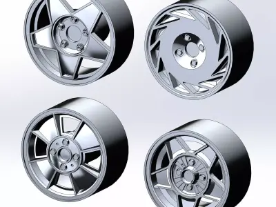 Set of rims for scale models 3D print model