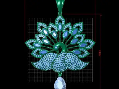  peacock necklace 3D print model