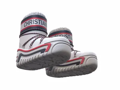 Dior Alps Snow Ankle Boots White Low-poly 3D model