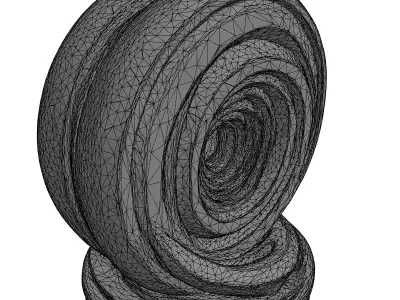 Abstract Spiral Stone Decorative Sculpture Low-poly 3D model