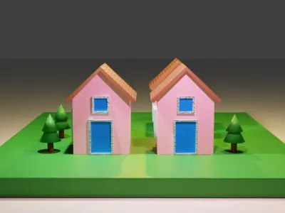 Miniature Housing Low-poly 3D model