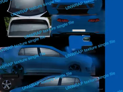 German Hatchback R Generic 2015 Low-poly 3D model