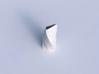 Vase twist tipped triangle with bubbles 3D print model