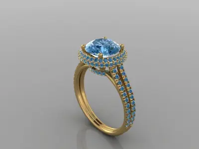 Ring solitaire diamant  Free 3D print model