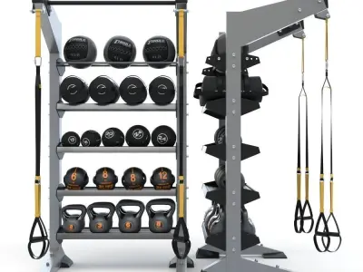 Torque Fitness - X-Create 1-Module Storage Wall 3D model 3D model