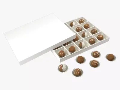 Chocolate Set box filled with chocolates 3D model