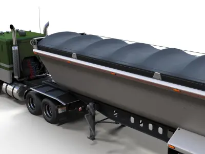 Peterbilt 362 dump trailer Low-poly 3D model