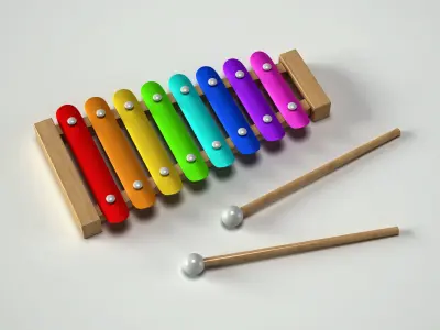 Xylophone colorful 3D model