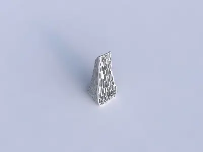 Vase top bent rectangle with fine organic lattice 3D print model