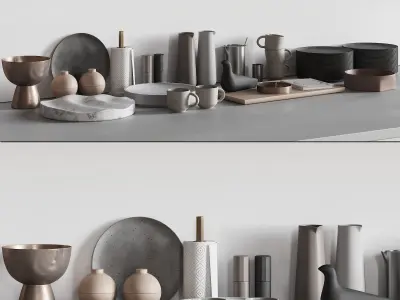 068 Kitchen decor set ACCESSORIES 03 3D model