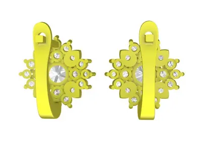 A7507 Luxury Korean Style Hoop Earrings 3D print model