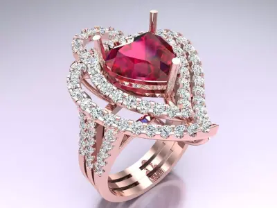 Heart Ring - Womens Rings - N3059 3D print model
