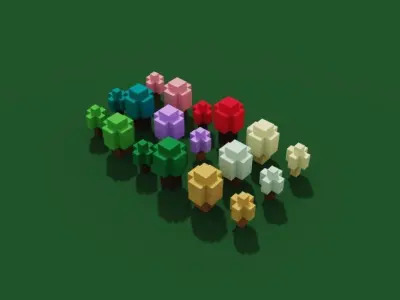 Cubic Trees Low-poly 3D model