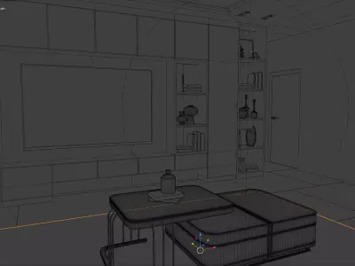 Modern Living Room  Interior Scene 3D model