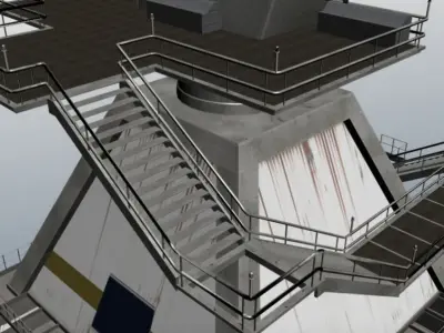 damaged satellite Low-poly 3D model