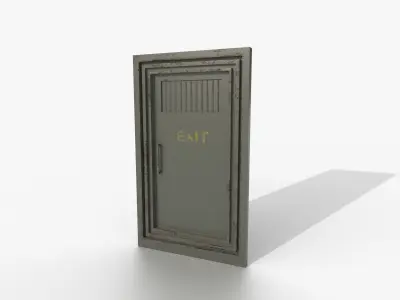 Low poly Metal Door Free low-poly 3D model