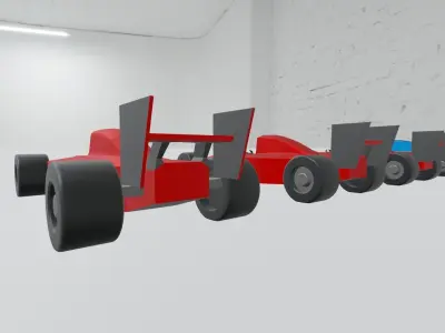 Formula racing car Low-poly 3D model