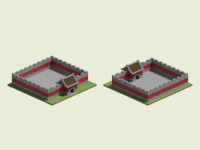 District Walls 3D model