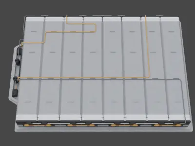 EV Battery Low-poly 3D model