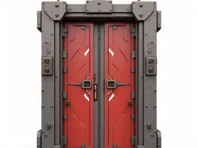 futuristic sci-fi door 3D print model