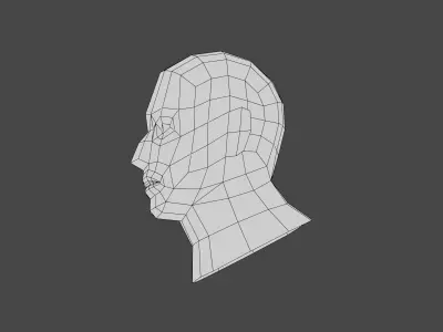 Hand Painting Head 02 Low-poly 3D model