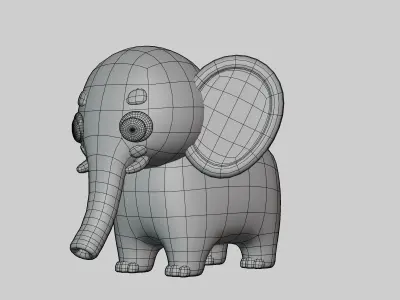 Cartoon cute Elephant 3D model