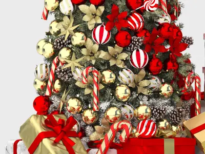 christmas tree with gifts 3D model