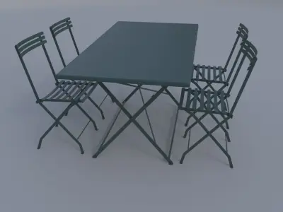 Outdoortablemetallicset 3D model