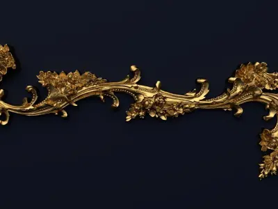 Plaster decorative frame 3D model 08 3D model