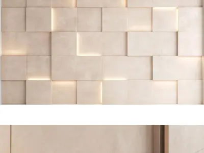 Decorative wall panel set 54 3D model