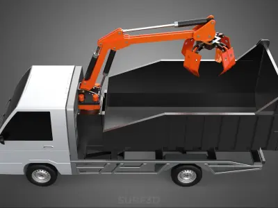 L300 DELICA COLT DUMP TRUCK GRAPPLE CAR PICKUP WOOD LOG PALM OIL 3D model