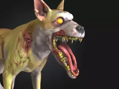 Zombie Dog 3D Low-Poly Horror Sculpture Free 3D print model