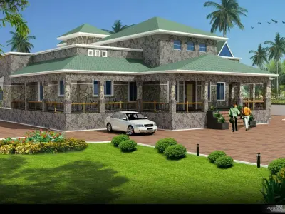 House with car 3D model