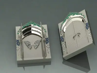 The Azure Butterfly Portal Necklace jewellery - for Her 3D print model