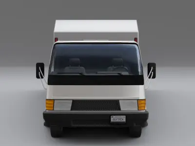 Low poly box truck model Low-poly 3D model