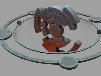 Stone Portal Low-poly 3D model